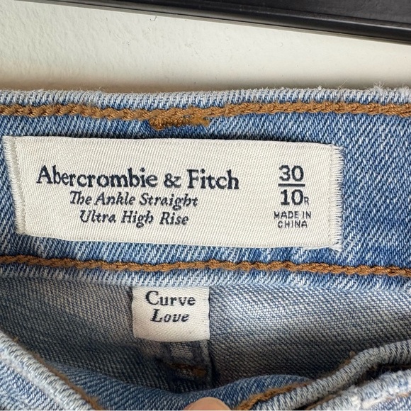 ABERCROMBIE & Fitch The Ankle Straight Seemed Front Jeans Size 30 /10 Curve Love - Picture 4 of 6